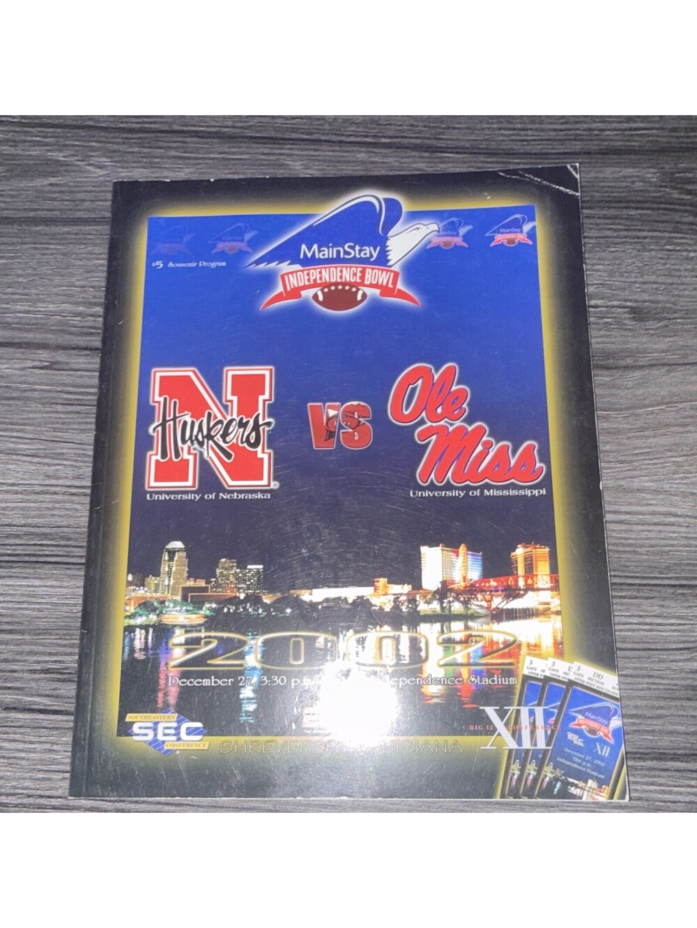 Nebraska Cornhuskers vs Ole Miss Rebels MainStay Independence Program 2002 P22